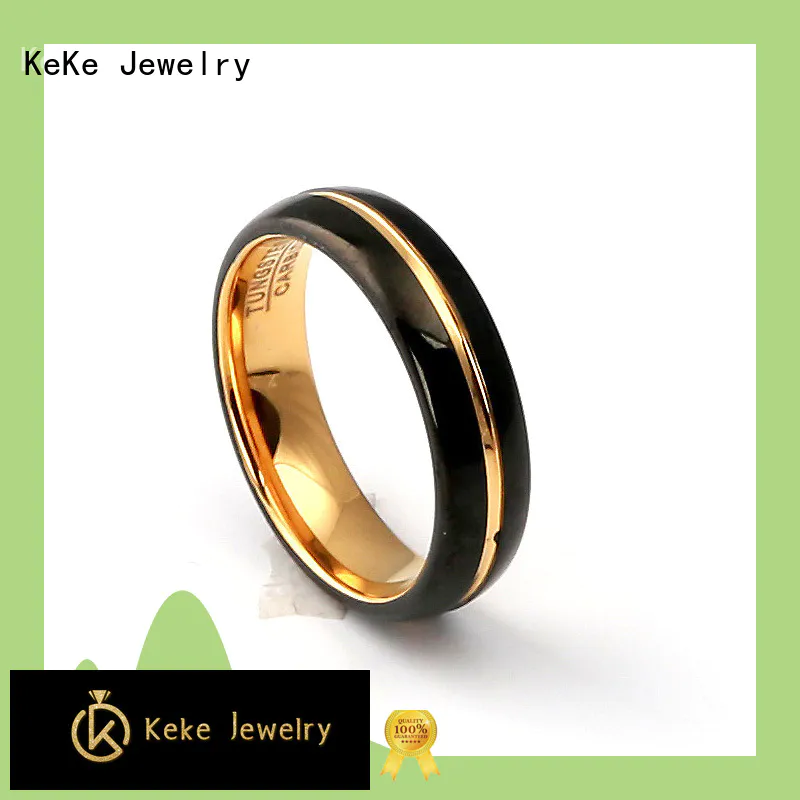 KeKe High-quality flat black tungsten wedding bands directly sale for Dress collocation