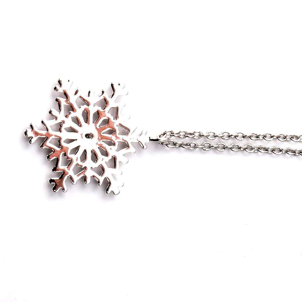 keke Supply simple women's stainless steel necklace pendants with snowflake shape