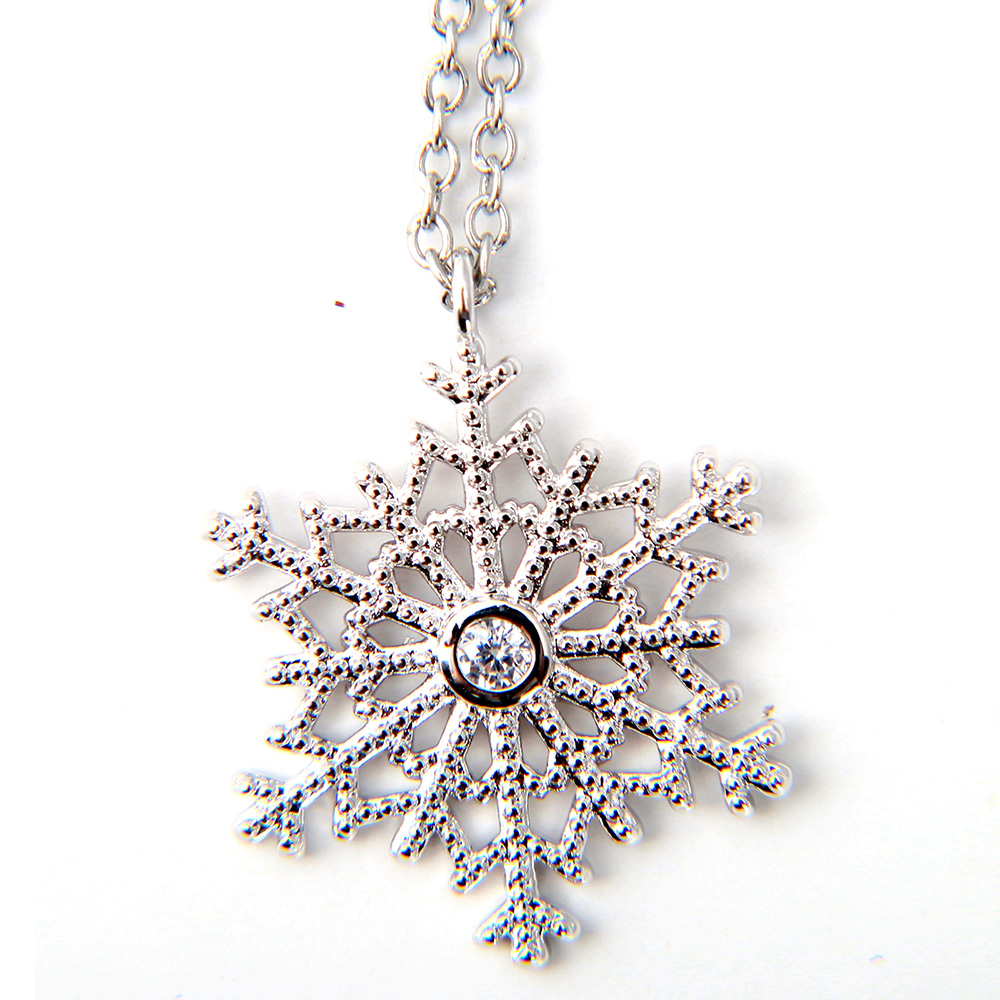 keke Supply simple women's stainless steel necklace pendants with snowflake shape