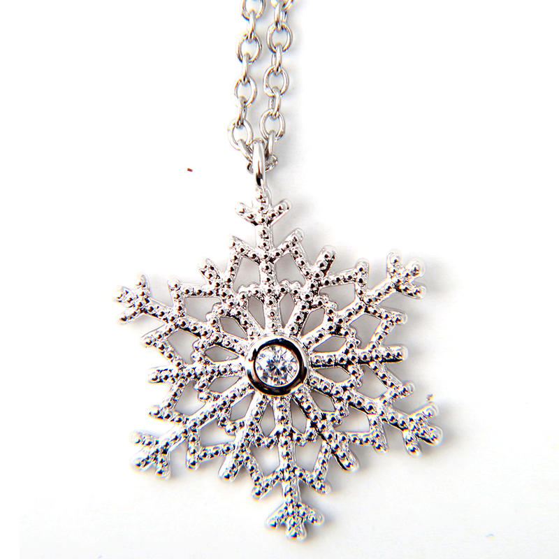 keke Supply simple women's stainless steel necklace pendants with snowflake shape