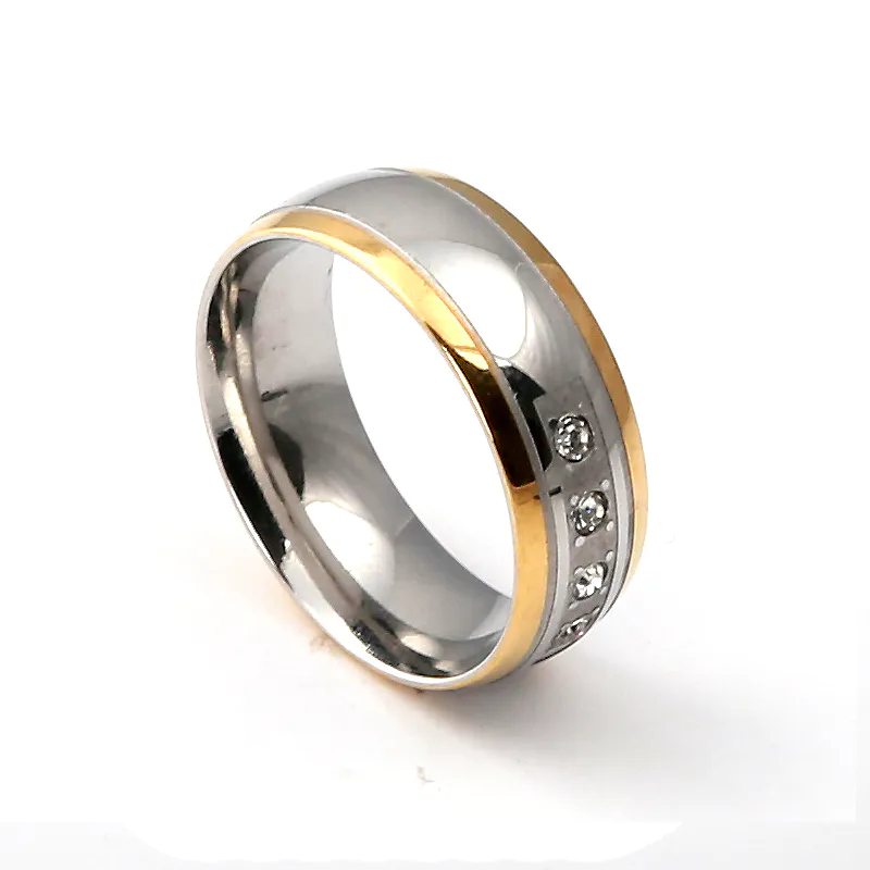 CNC Inlay Surgical custom  Stainless Steel Ring Wedding Band Men  Women Gift