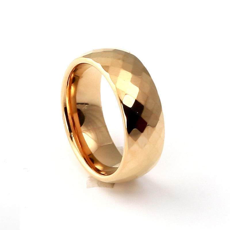 Tungsten carbide personalized tungsten steel rings maker hammered gold band