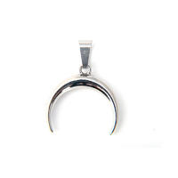 316 L stainless steel necklace custom half moon shape men and women pendant