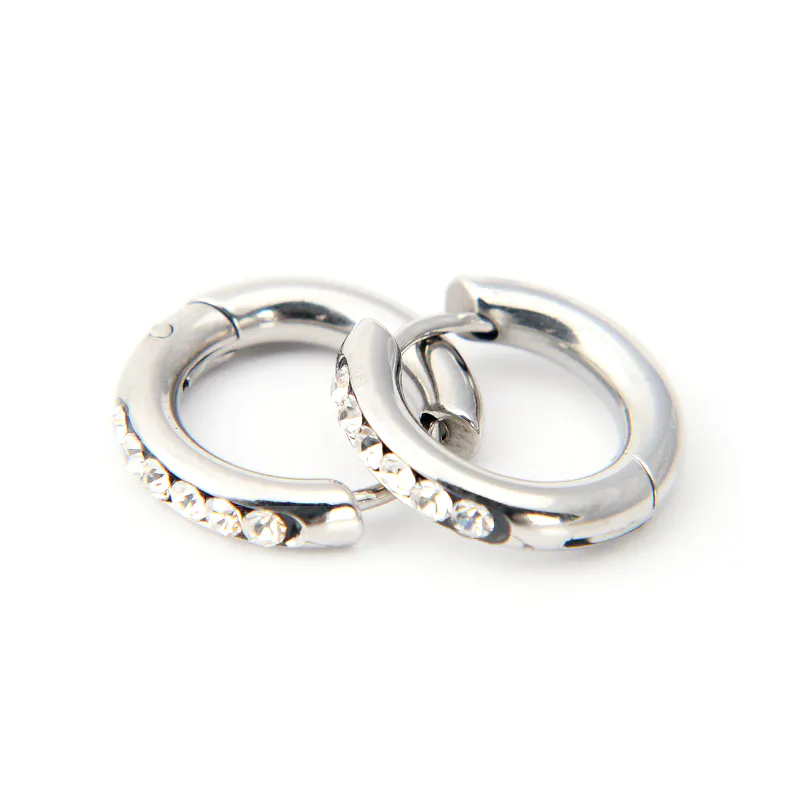 316L Surgical Stainless Steel Gemstone Zirconia Inlay best Earrings for Women Men XB-OE-004