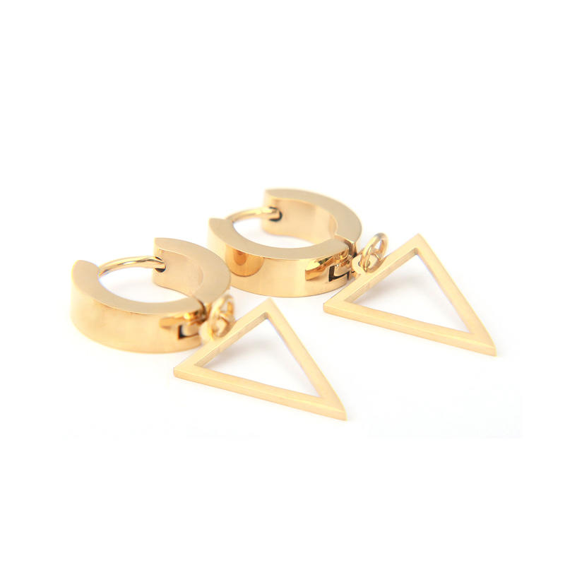 Women Jewelry Geometric Triangle Charm Surgical Stainless Steel fancy Earrings