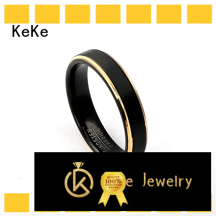 KeKe High-quality wedding band black tungsten carbide 8mm factory price for Dress collocation