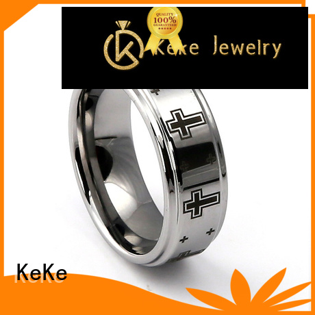 KeKe 8mm tungsten mens ring customization for Dress collocation