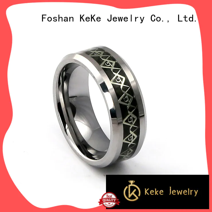 KeKe diamond cut tungsten ring customization