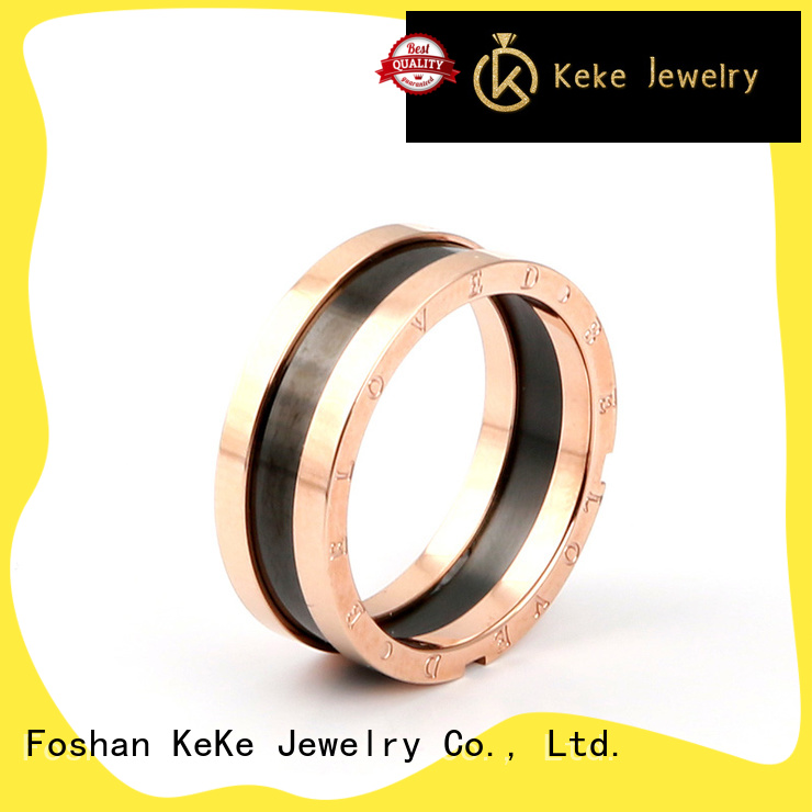KeKe mens stainless steel rings engraved customized for Dress collocation
