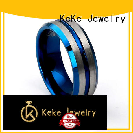KeKe high quality diamond cut tungsten ring directly sale for Be engaged