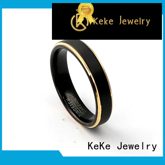 KeKe practical tungsten and silver ring customized for decorate