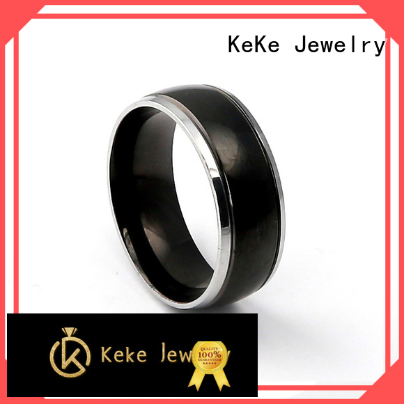 practical black and gold titanium rings with good price