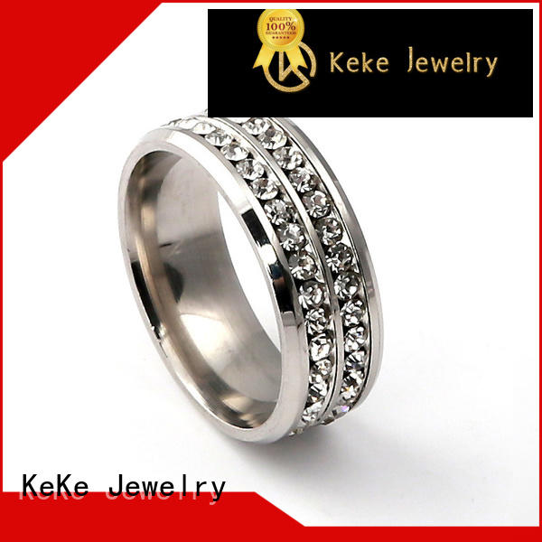 KeKe colorful womens stainless steel wedding rings customization for Dress collocation