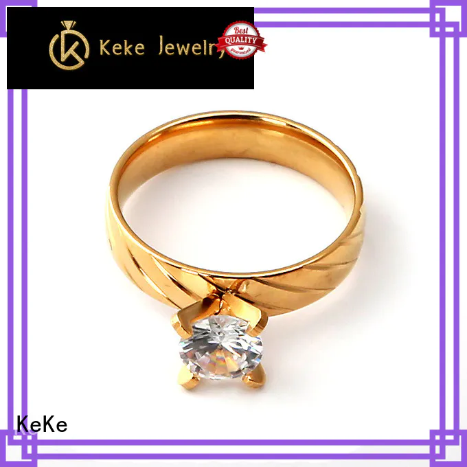 KeKe fashion stainless steel flash ring factory for marry