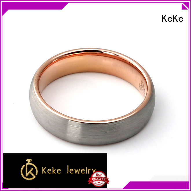 KeKe tungsten band rings directly sale for Dress collocation