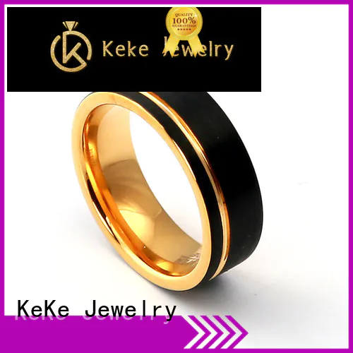 KeKe High-quality silver and black tungsten ring factory price for marry