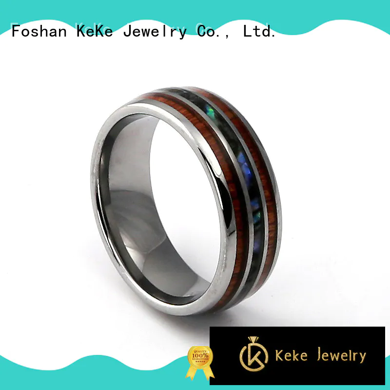 High-quality white tungsten wedding bands for men customized for Be engaged