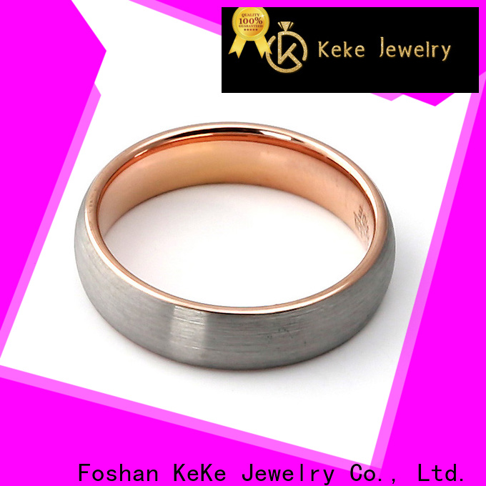 KeKe nice quality tungsten carbide and gold wedding bands directly sale for Dress collocation
