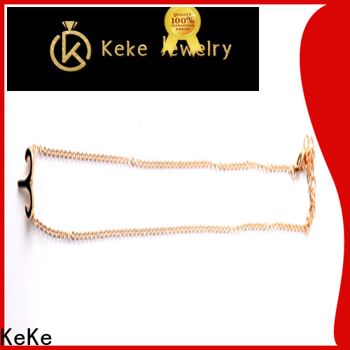 High-quality thin gold necklace with small diamond factory for decorate