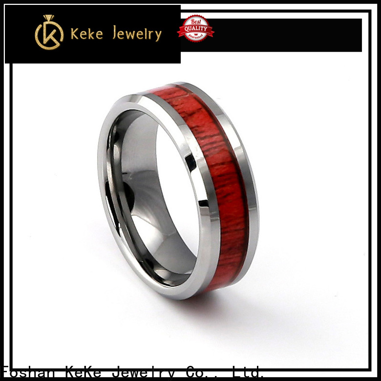 KeKe practical black hammered tungsten wedding band wholesale for Dress collocation