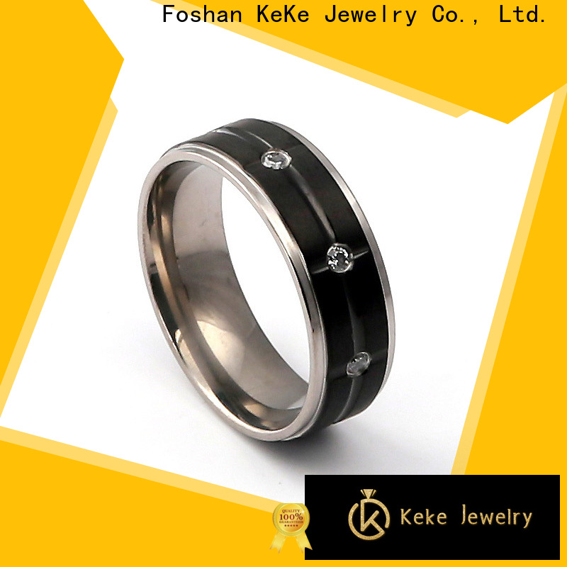 practical black titanium wedding rings for her from China for decorate