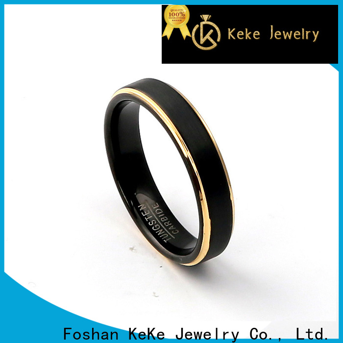 KeKe good quality black brushed tungsten ring wholesale for Be engaged