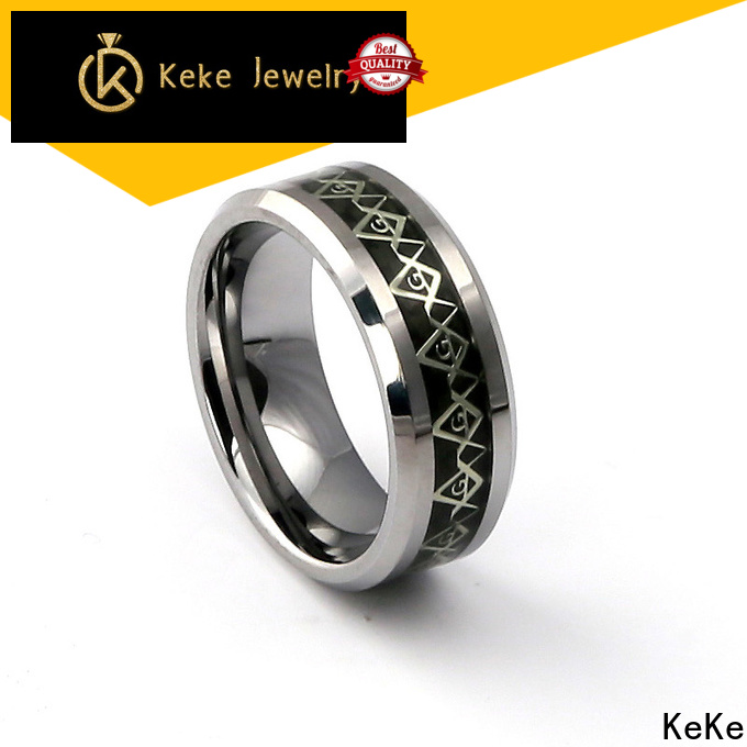 KeKe plain black tungsten ring directly sale for marry