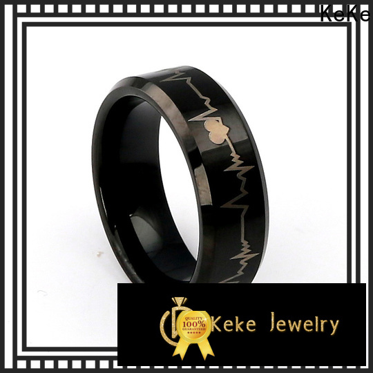 KeKe unique tungsten carbide customized for Be engaged