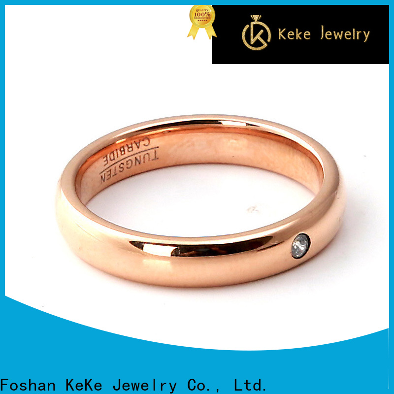 KeKe High-quality mens tungsten ring with black diamonds for marry
