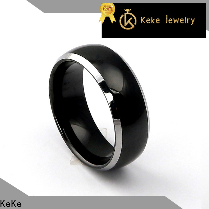 KeKe mens wedding bands titanium and gold factory price for Be engaged
