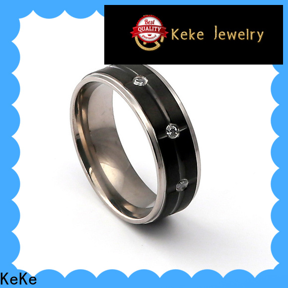 KeKe black and titanium wedding bands customization for decorate