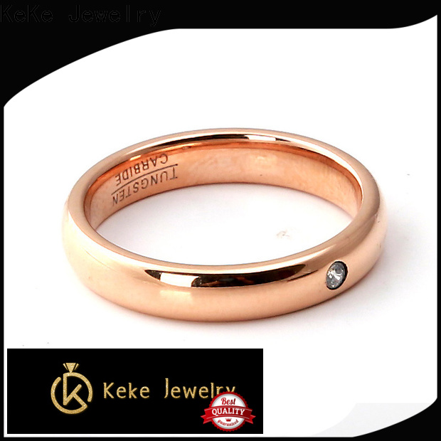 KeKe good quality black tungsten and gold mens wedding bands customization