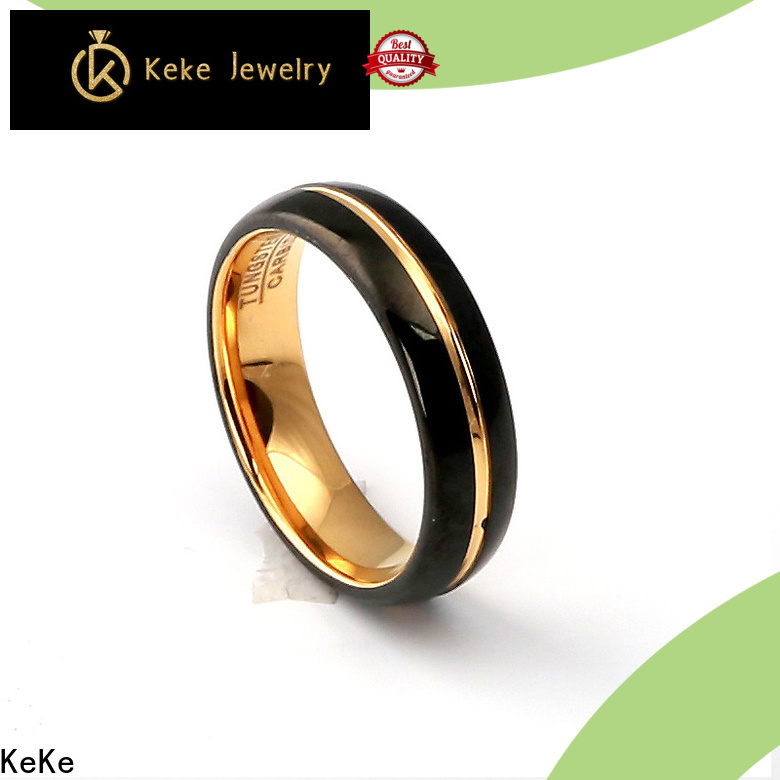 KeKe tungsten wedding bands for men black factory price for Be engaged
