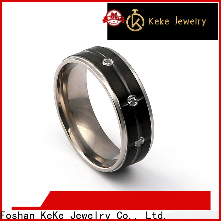 KeKe durable mens wedding bands titanium and gold customization