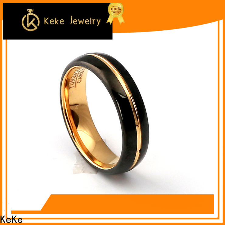 practical black hammered tungsten wedding band factory price for marry