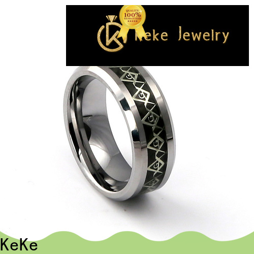 KeKe High quality mens black and gold tungsten rings factory price for Dress collocation