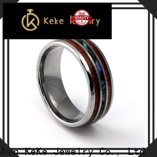 KeKe tungsten wedding bands with blue inlay factory price for decorate