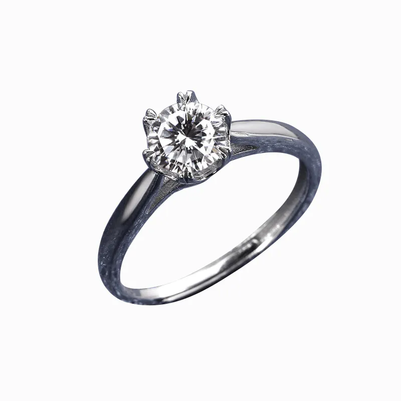 MR391  Korean style simple Moissanite adjustable sterling silver S925 engagement couple ring
