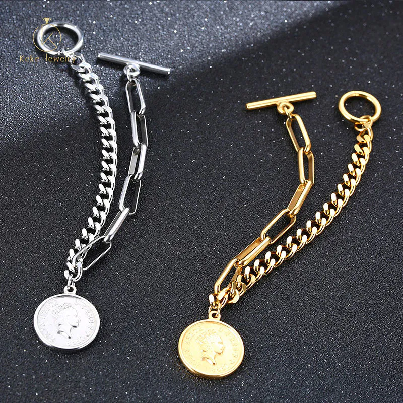 New Bangles Design Titanium Steel Gold Bracelet China Jewelry Factory BR-802