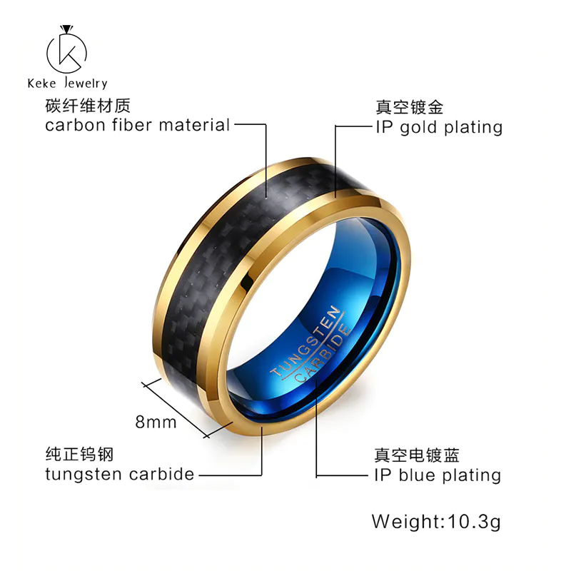 Personalized Bracelets Design Carbon Fiber Material Plating Inner Ring TCR-048
