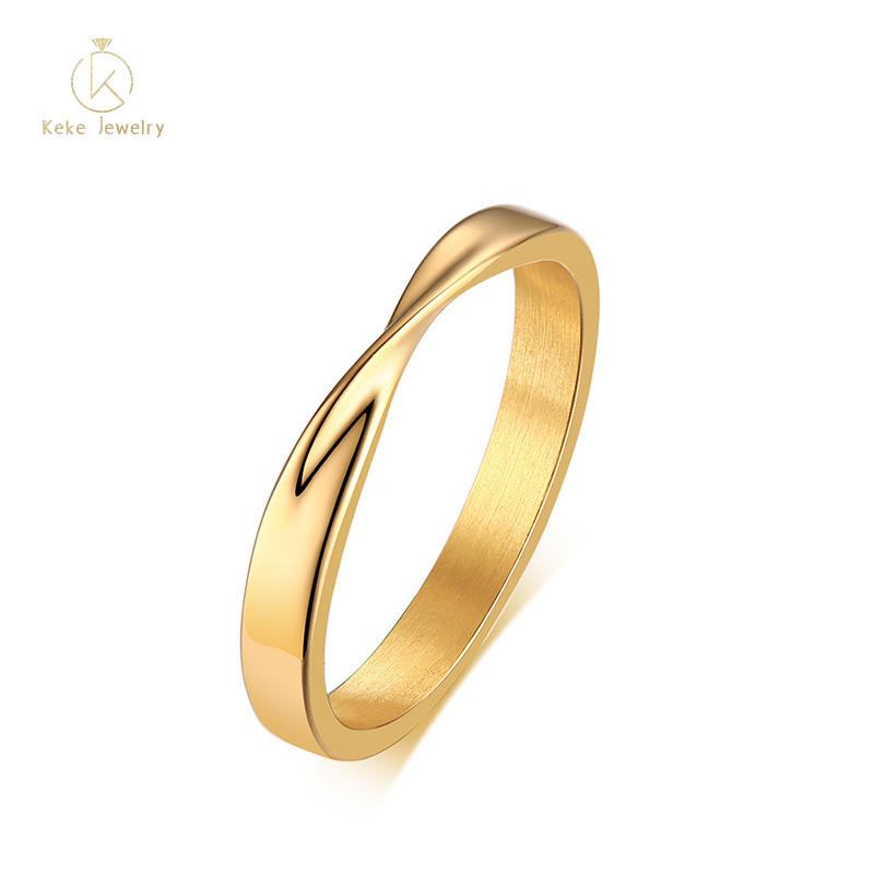 Chinese Manufacturer Wholesale 3mm stainless steel gold ladies index finger ring R-448