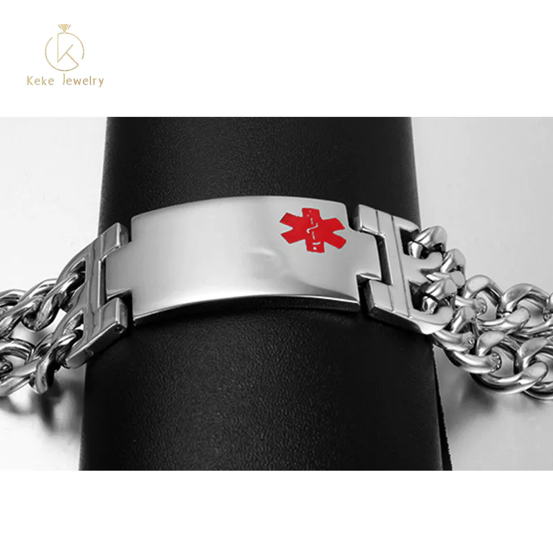 Titanium steel jewelry men's bracelet medical logo bracelet BR-101