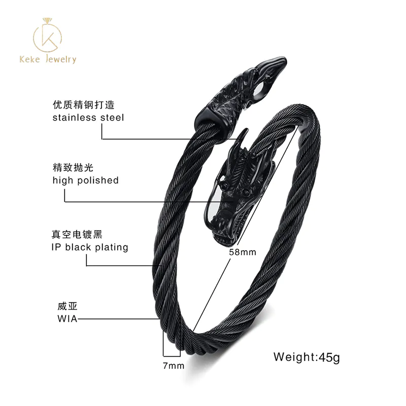 Stainless Steel Wei Yalong Open Bracelet Personalized Men's Bracelet B-250
