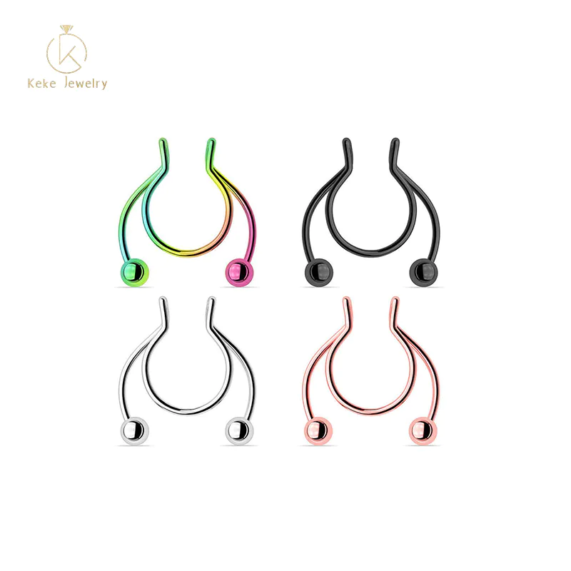 Simple Stainless Steel Antler Nose Ring Earrings Piercing Jewelry 10