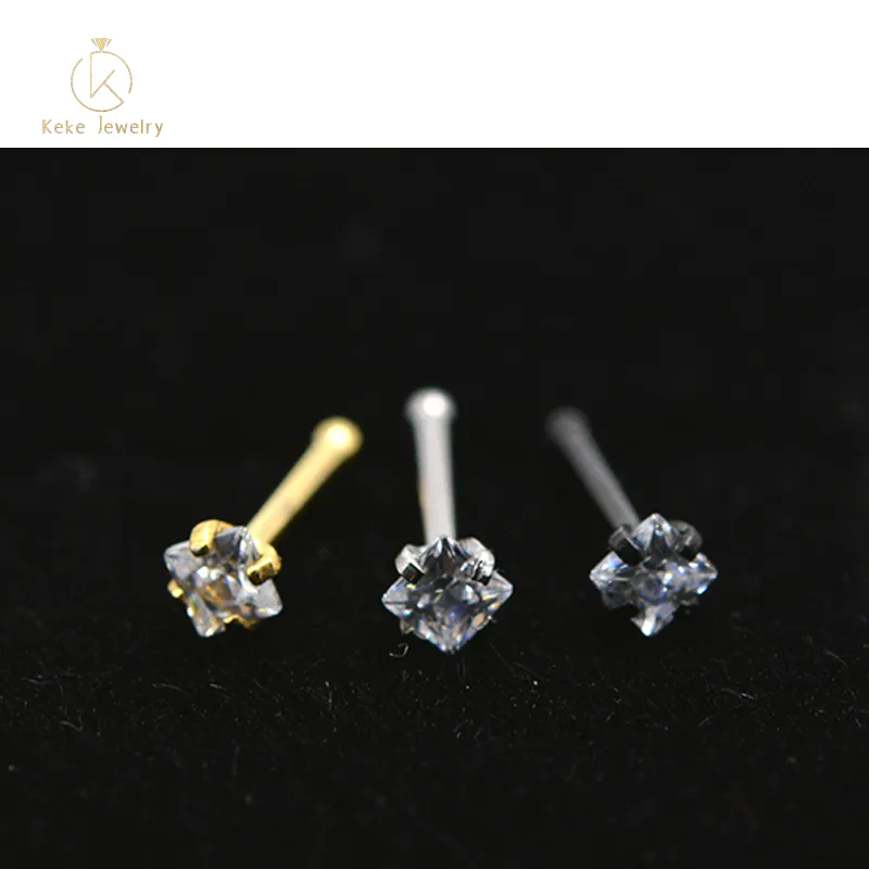 Wholesale Square Rhombus Navel Button Nose Nail 925 Silver 8