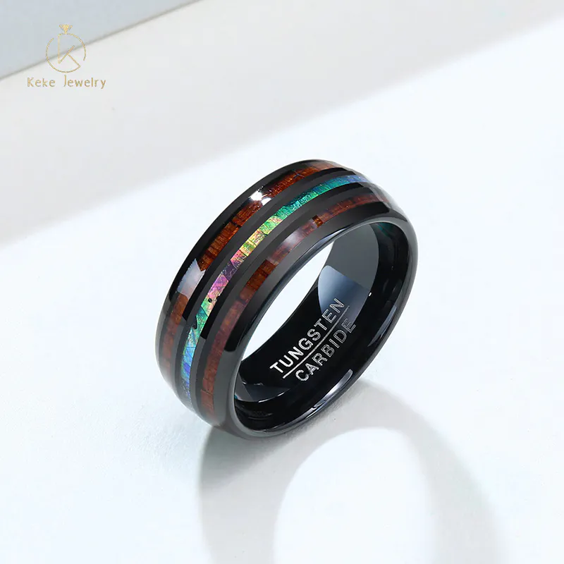 Custom Color and Wood Grain Design Men's Ring Jewelry TCR-095