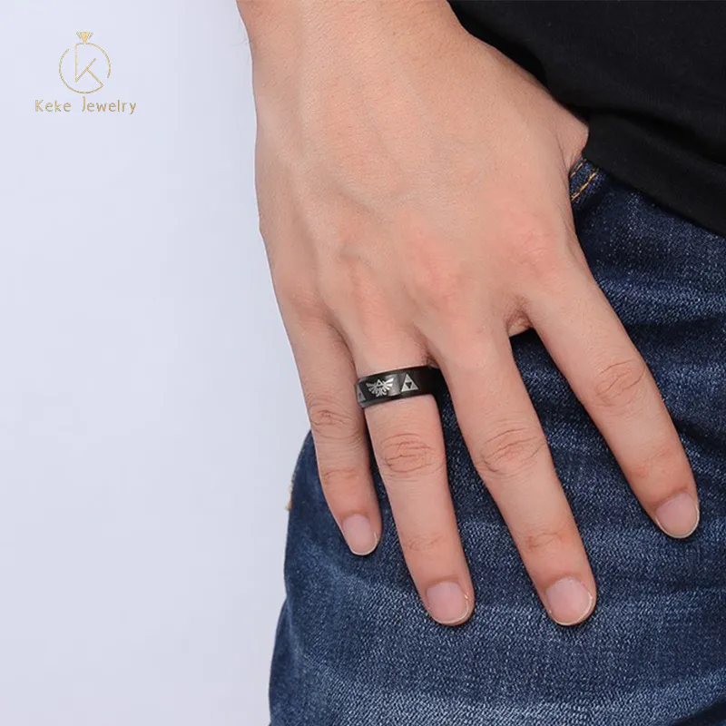 8mm Stainless Steel Frosted Silver Ring Xingyue Design R-004