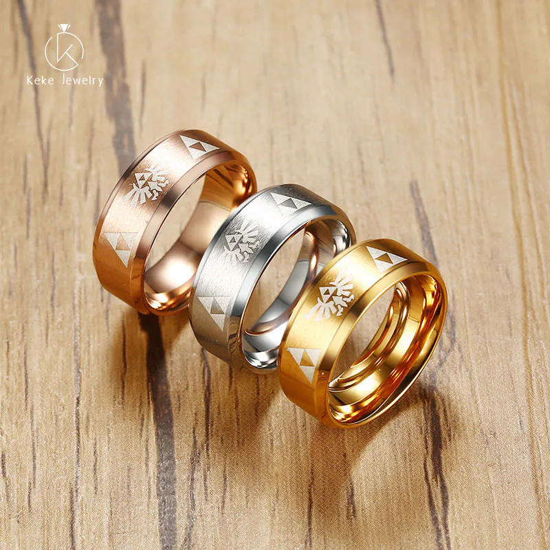 8mm Stainless Steel Frosted Silver Ring Xingyue Design R-004