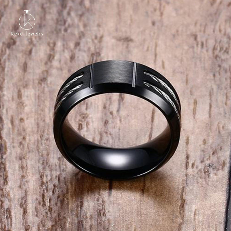 Wholesale 9MM Stainless Steel Compass Element Design Men's Ring R-333