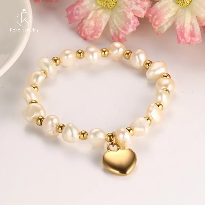 Custom Heart-shaped Pearl Gold Ladies Bracelet Manufacturers BR-329